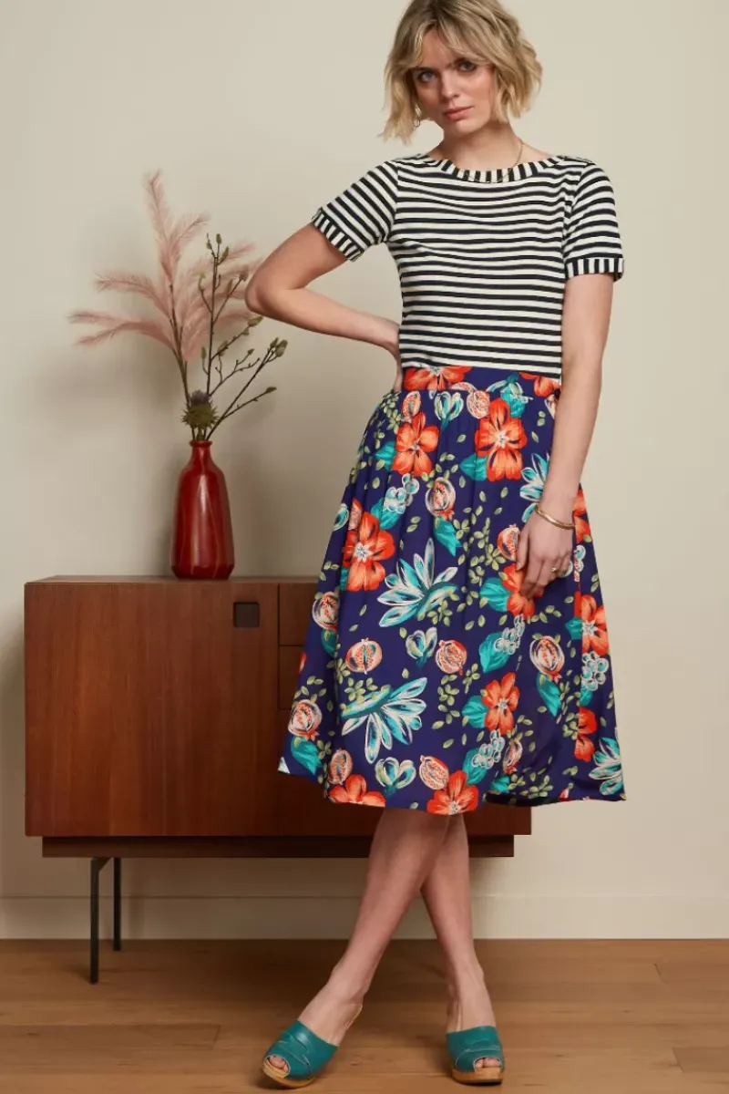 King Louie Rokken<Layla Skirt Guava Dazzling Blue