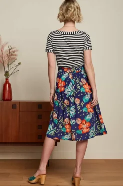 King Louie Rokken<Layla Skirt Guava Dazzling Blue