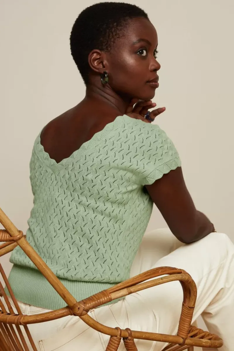 King Louie Tops & Shirts<Lila V Top Rocky Ajour Foam Green