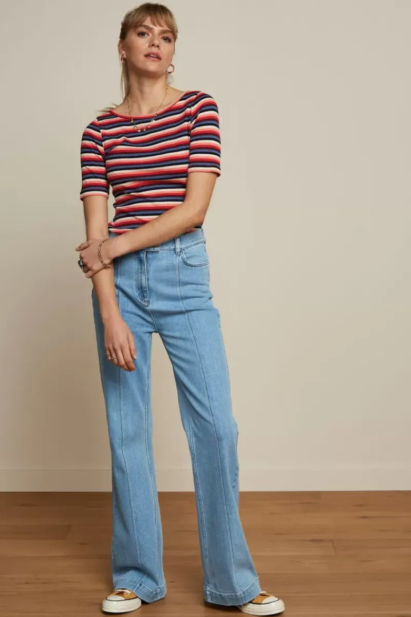 King Louie Tops & Shirts<Lily Top Ocra Stripe Poppy Red
