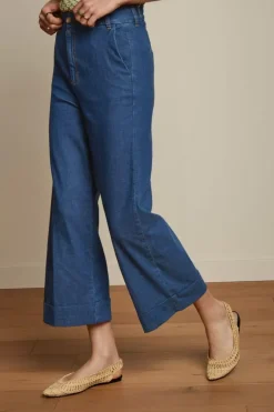 King Louie Broeken<Lisa Culotte Chambray Denim Blue