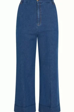 King Louie Broeken<Lisa Culotte Chambray Denim Blue