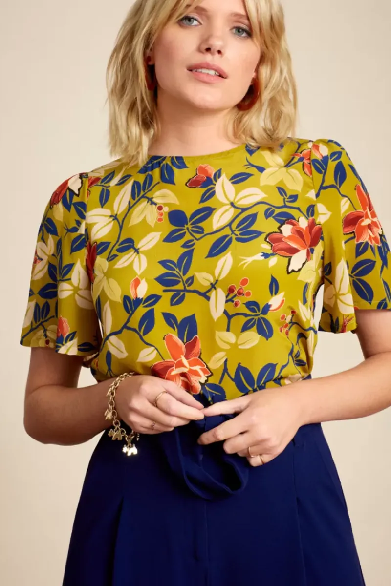 King Louie Blouses<Lizzy Top Batida Koi Yellow