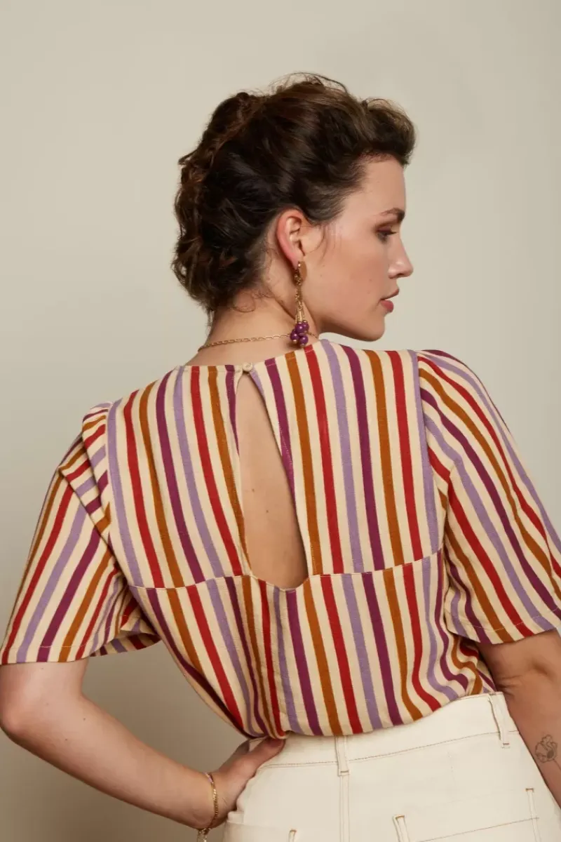 King Louie Tops & Shirts<Lizzy Top Cassava Stripe Marzipan