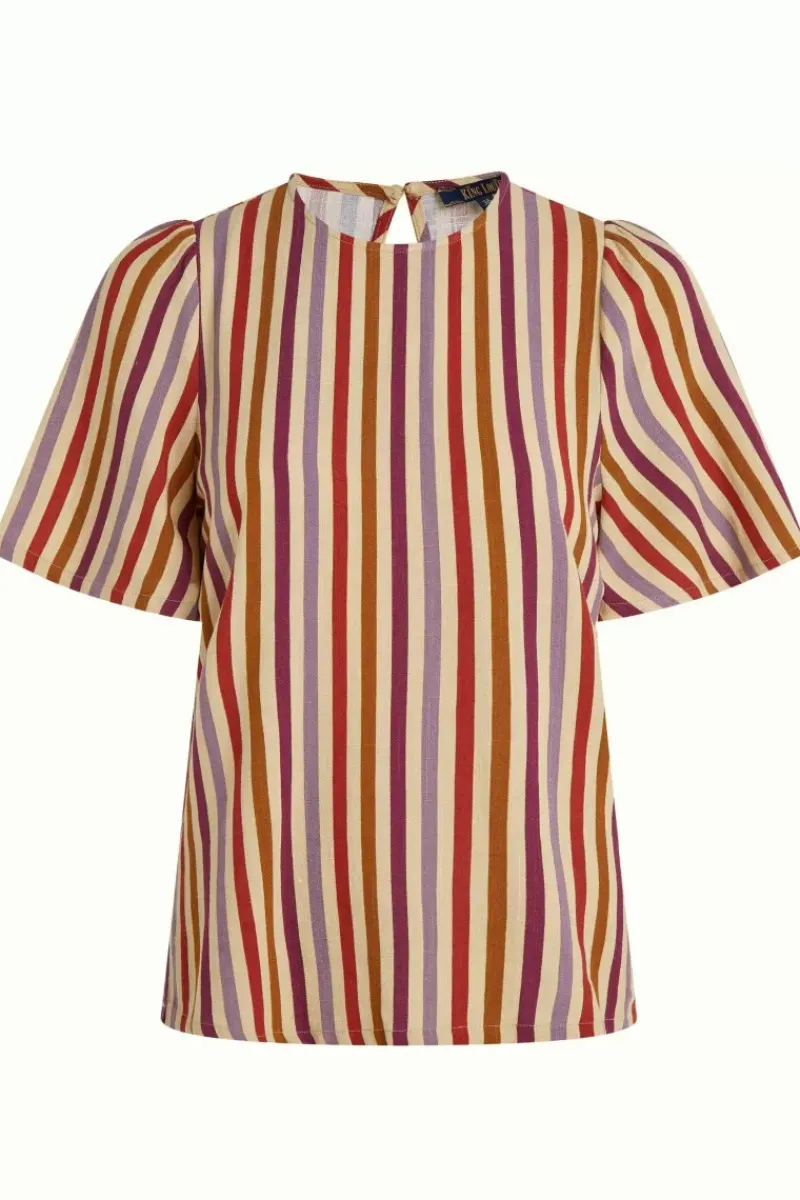 King Louie Tops & Shirts<Lizzy Top Cassava Stripe Marzipan