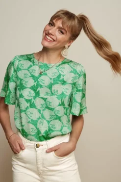 King Louie Blouses<Lizzy Top Luna Lagoon Green