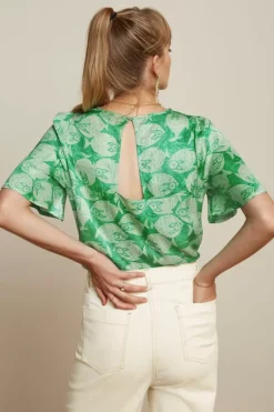 King Louie Blouses<Lizzy Top Luna Lagoon Green