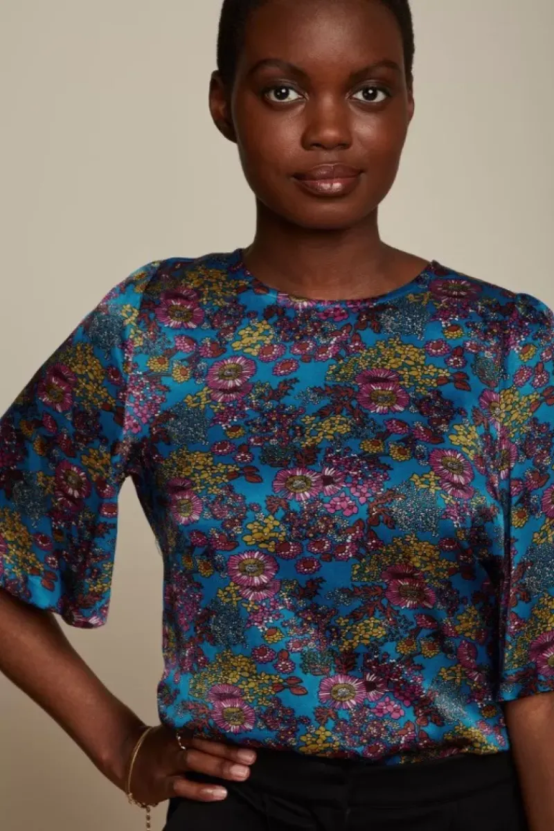 King Louie Blouses<Lizzy Top Parade China Blue