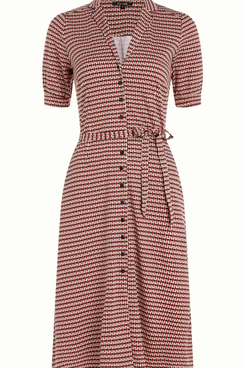 King Louie Jurken<Lola Button Dress Callaloo Chili Red