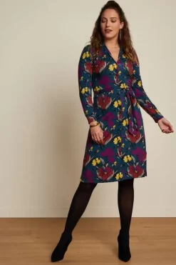 King Louie Jurken<Lola Button Dress Minelli Pond Blue