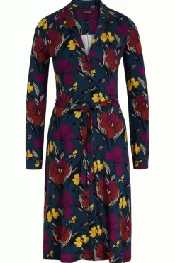 King Louie Jurken<Lola Button Dress Minelli Pond Blue
