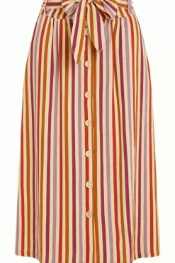King Louie Rokken<Lola Button Skirt Cassava Stripe Marzipan