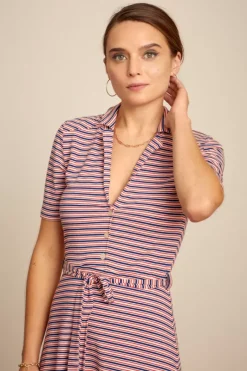King Louie Jurken<Lola Dress Pincho Stripe Dazzling Blue