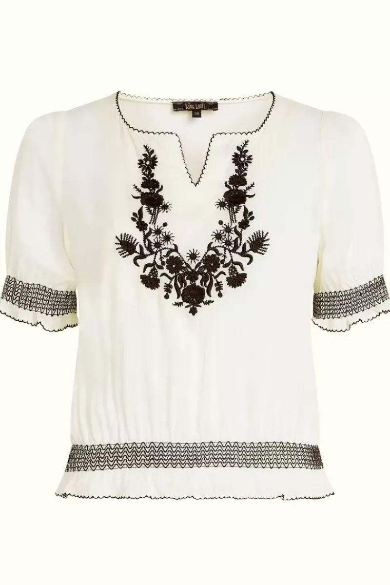 King Louie Tops & Shirts<Lucy Embroidery Top Venturi Gardenia