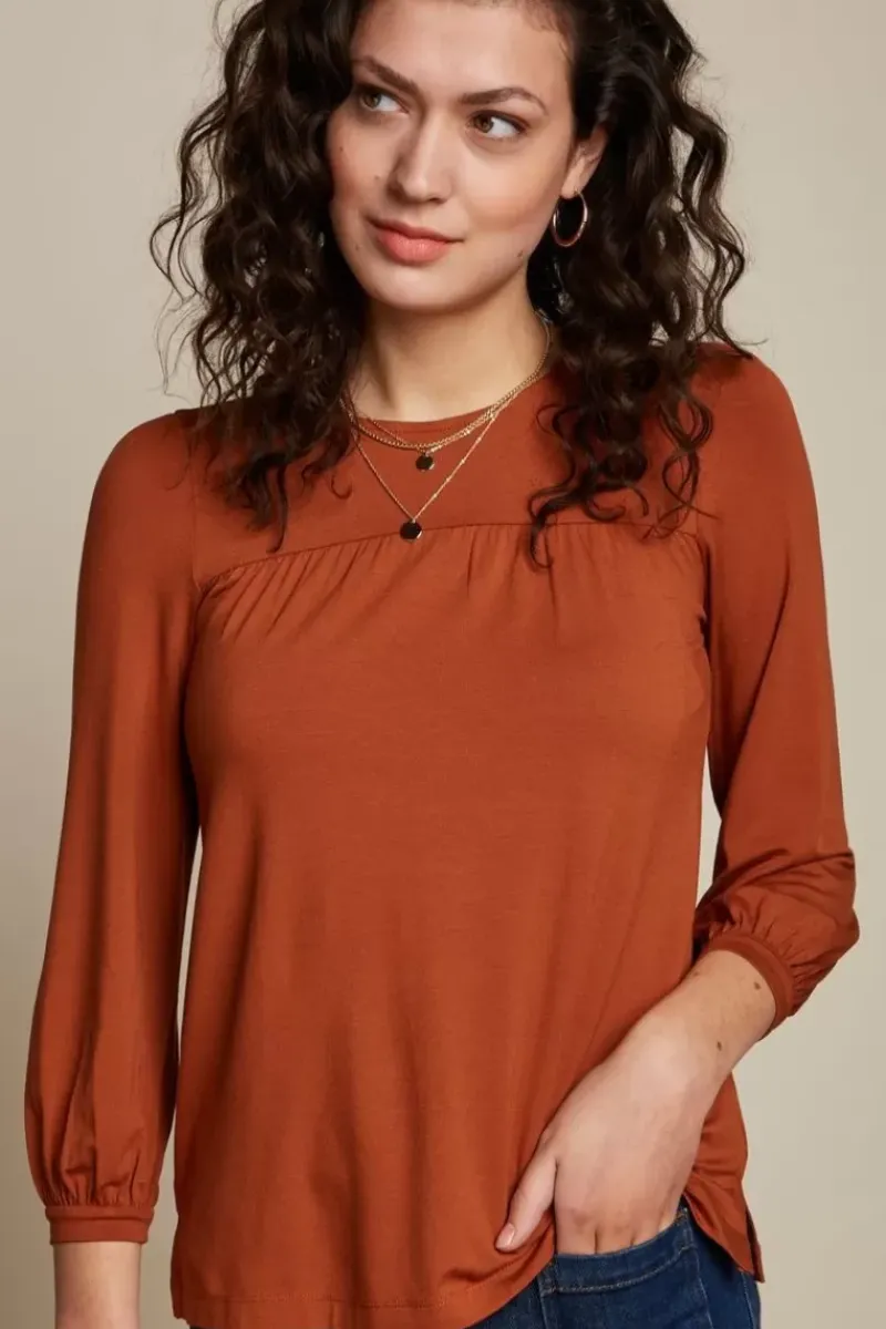 King Louie Tops & Shirts<Luella Top Ecovero Light Cognac Orange