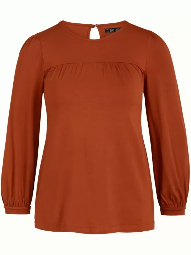 King Louie Tops & Shirts<Luella Top Ecovero Light Cognac Orange