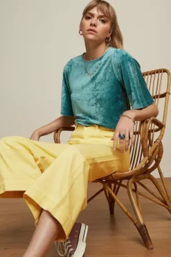 King Louie Broeken<Marcie Cropped Pants Garment Dye Lemonade Yellow