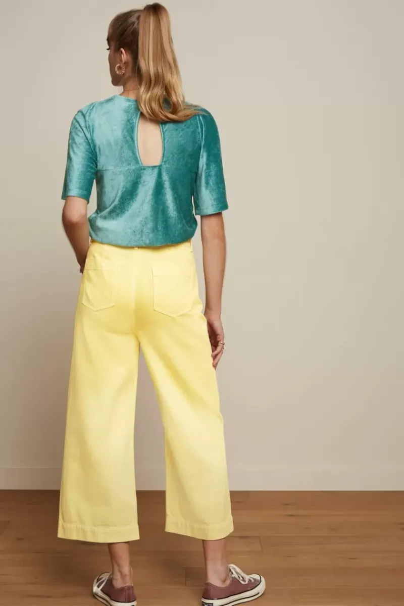King Louie Broeken<Marcie Cropped Pants Garment Dye Lemonade Yellow