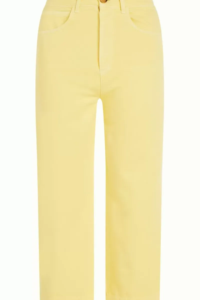 King Louie Broeken<Marcie Cropped Pants Garment Dye Lemonade Yellow