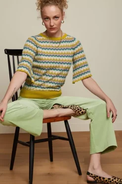 King Louie Broeken<Marcie Pants Babyrib Basil Green