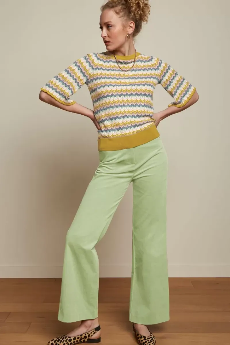 King Louie Broeken<Marcie Pants Babyrib Basil Green