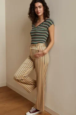 King Louie Broeken<Marcie Pants Cubano Stripe Latte
