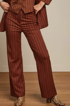 King Louie Broeken<Marcie Pants Cubano Stripe Patina Brown