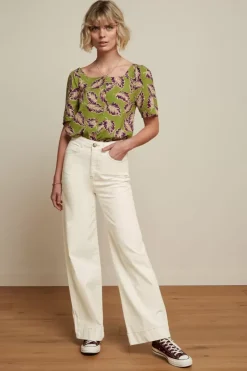 King Louie Broeken<Marcie Pants Safari Denim Ivory