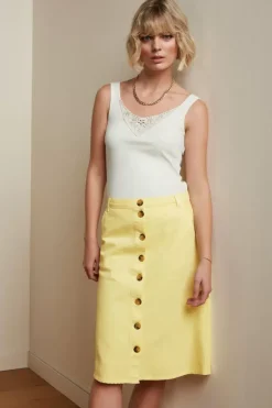 King Louie Rokken<Marie Skirt Garment Dye Lemonade Yellow