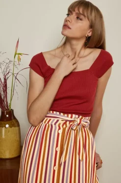 King Louie Tops & Shirts<Marie Top Cottonclub Sienna Red