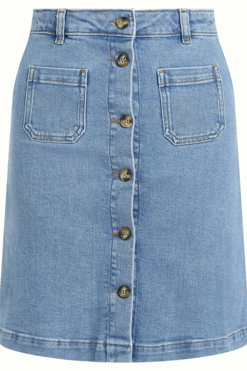 King Louie Rokken<Mary Skirt Strata Denim Heaven Blue