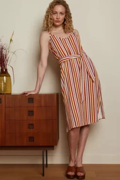 King Louie Jurken<Nadya Dress Cassava Stripe Marzipan