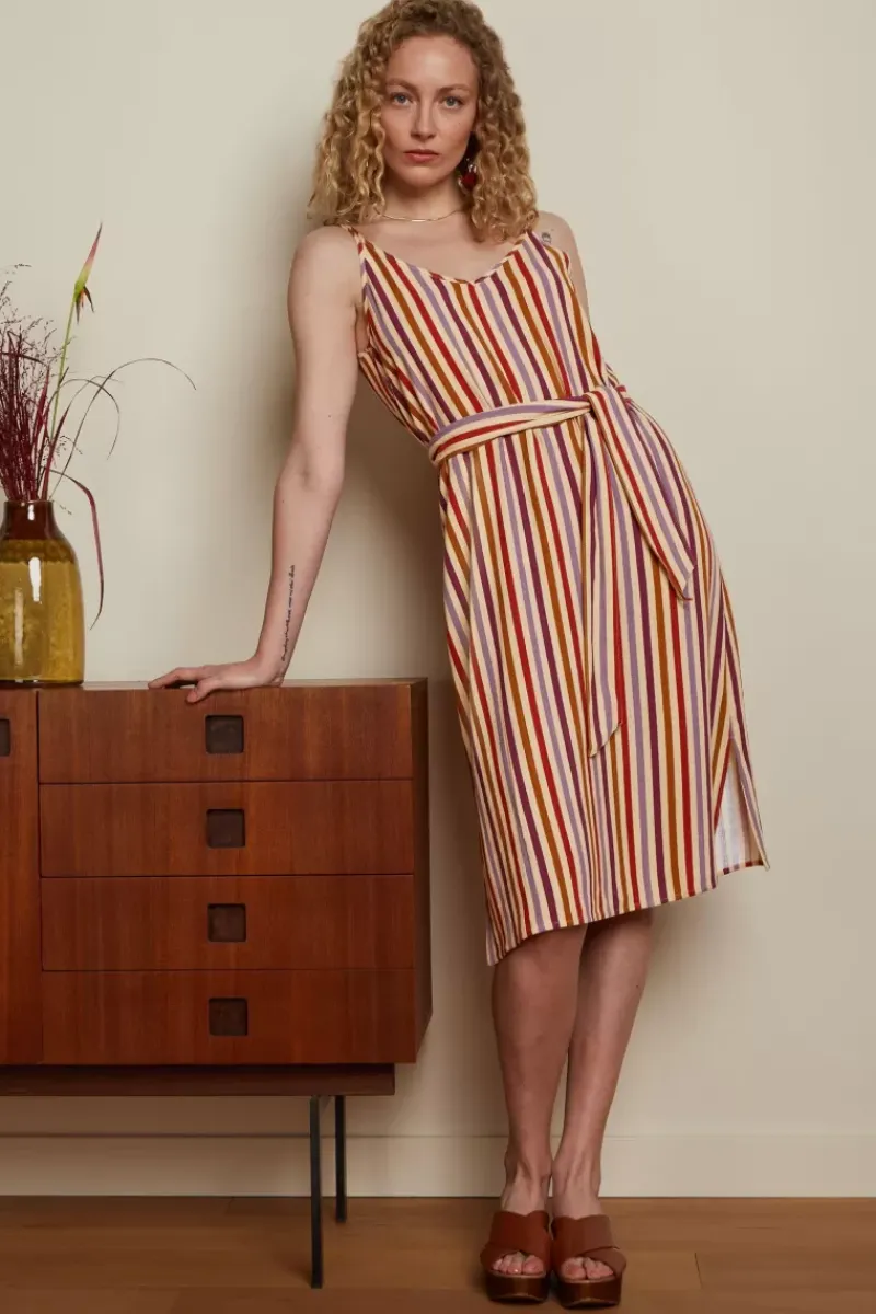 King Louie Jurken<Nadya Dress Cassava Stripe Marzipan