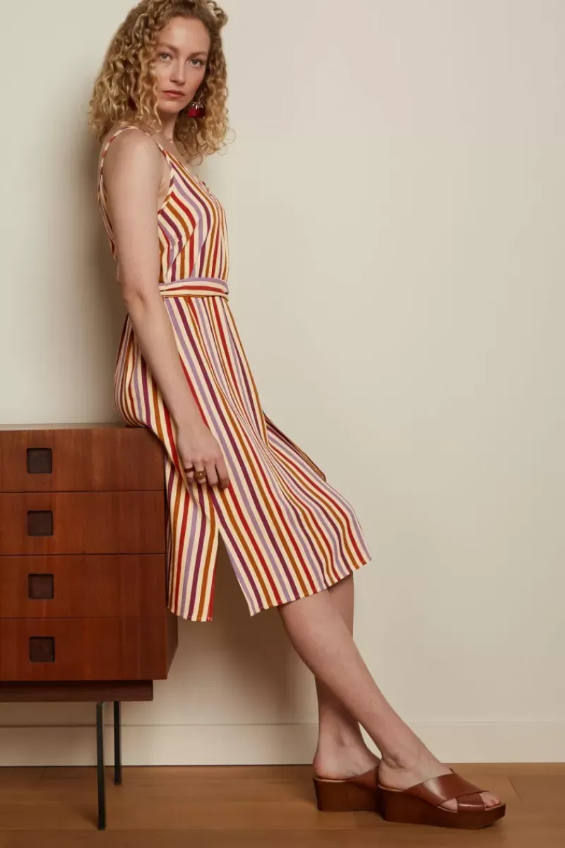 King Louie Jurken<Nadya Dress Cassava Stripe Marzipan