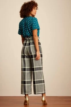 King Louie Broeken<Neva Cropped Pants Resort Check Black