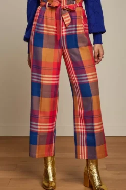 King Louie Broeken<Neva Pants Jolla Check Fire Red