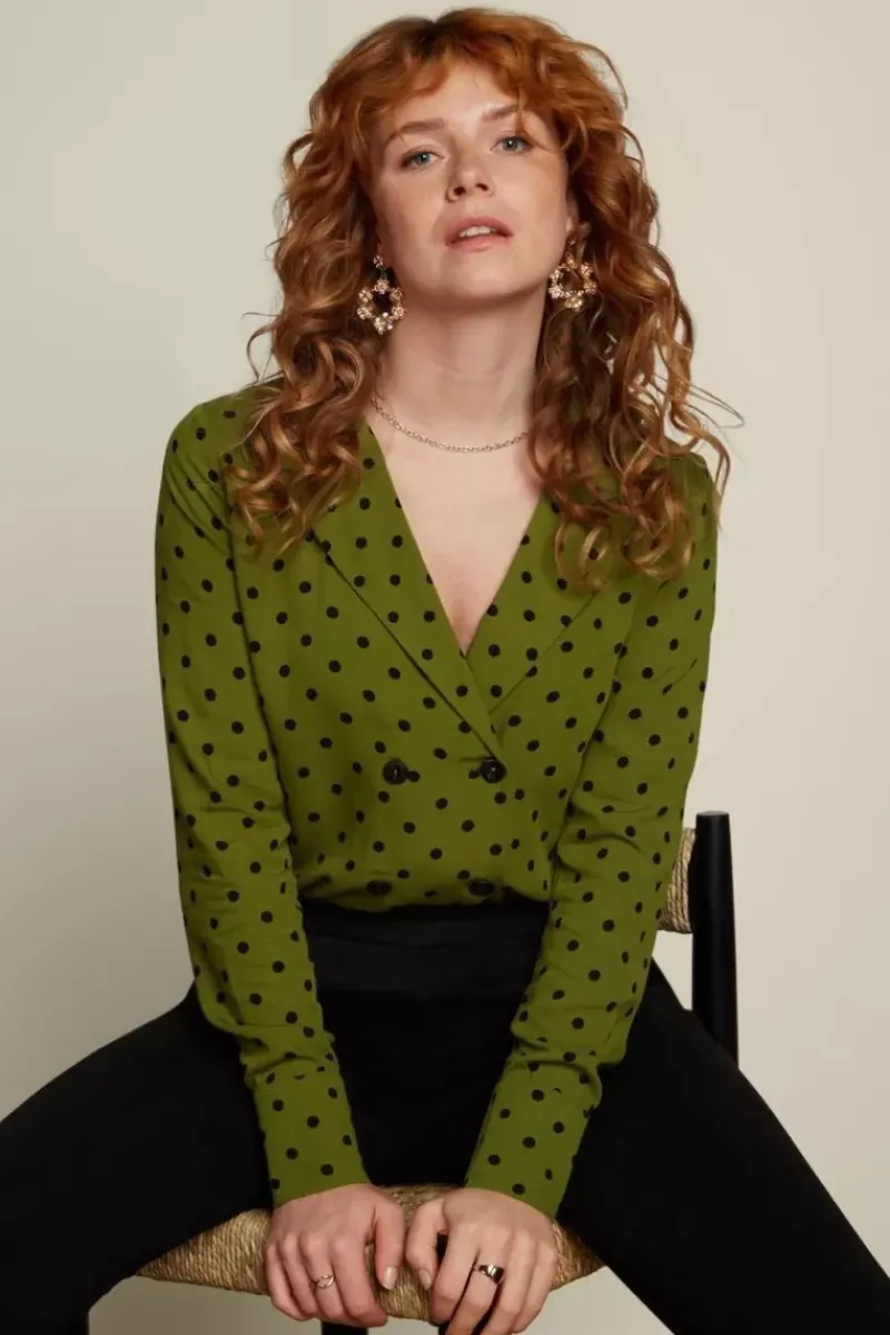 King Louie Blouses<Nicole Blouse Pablo Olive Green