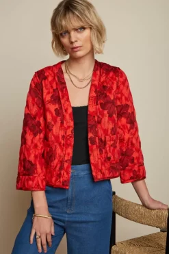 King Louie Jassen & Blazers<Noor Quilted Jacket Marlow Fiery Red