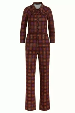 King Louie Jumpsuits<Olive Jumpsuit Ny Check Merlot Brown