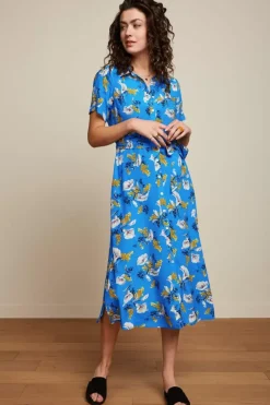 King Louie Jurken<Olive Midi Dress Cubanelle Madeira Blue