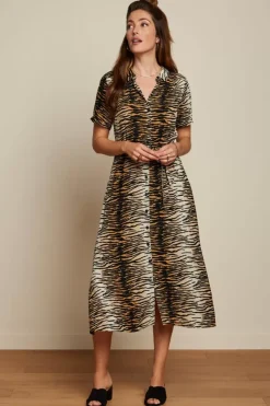 King Louie Jurken<Olive Midi Dress Kallina Golden Brown