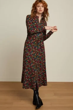 King Louie Jurken<Olive Midi Dress La Concha Black