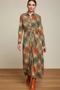 King Louie Jurken<Olive Midi Dress Motion Marzipan