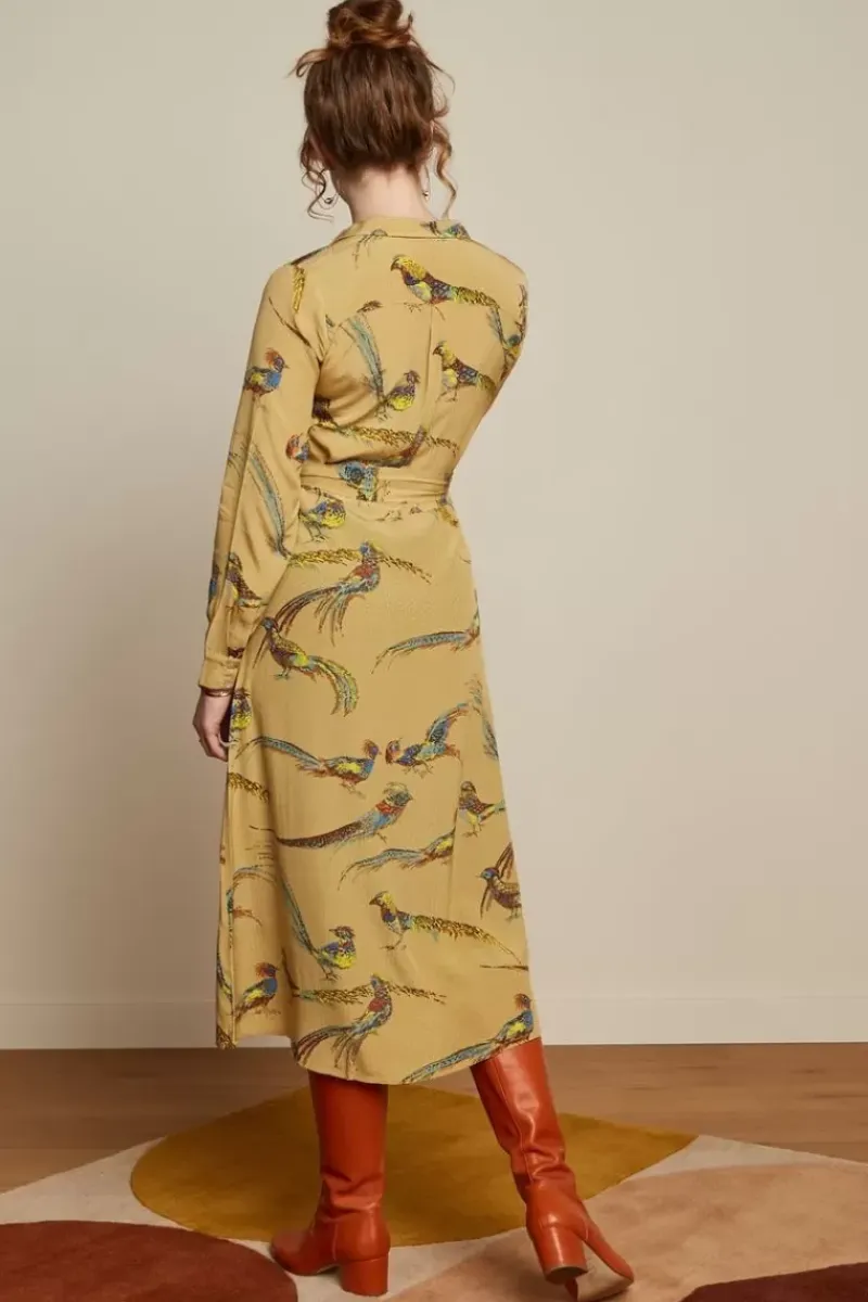 King Louie Jurken<Olive Midi Dress Reggie Mustard Gold