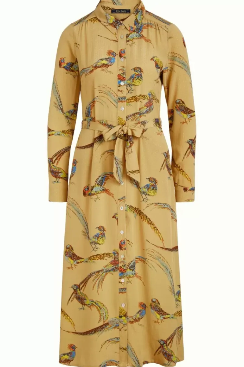 King Louie Jurken<Olive Midi Dress Reggie Mustard Gold