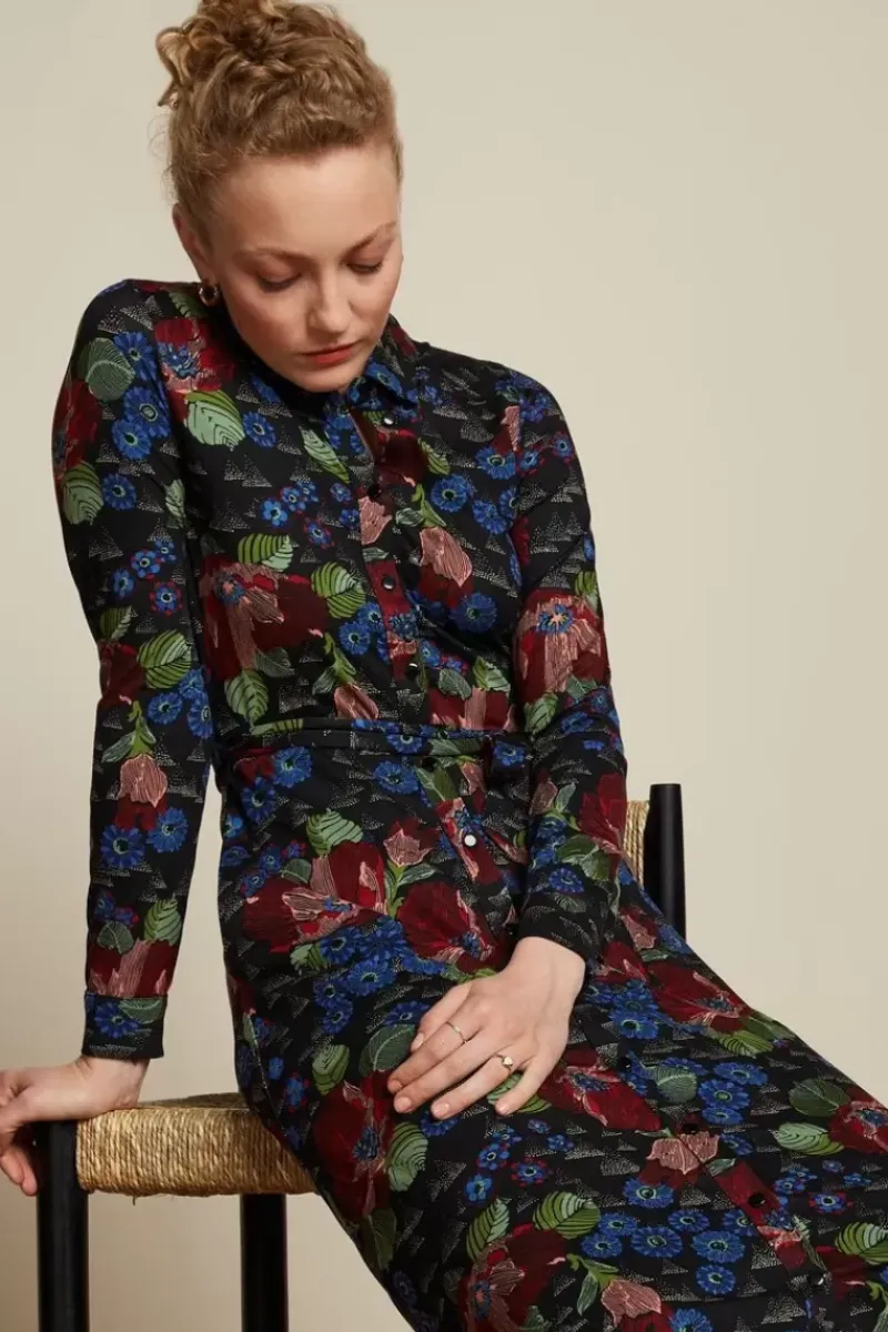 King Louie Jurken<Olive Midi Dress Rubell Black