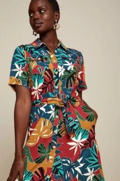King Louie Jurken<Olive Pocket Dress Moca Rio Red