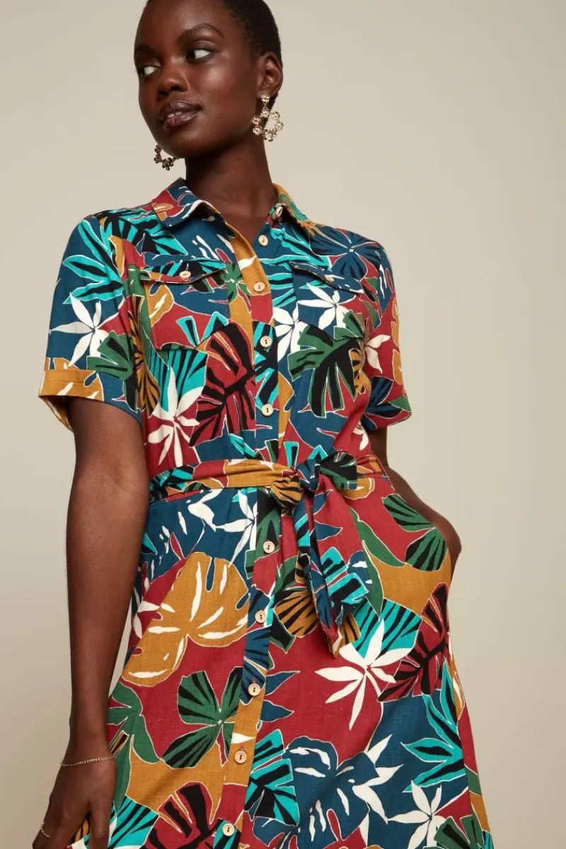 King Louie Jurken<Olive Pocket Dress Moca Rio Red