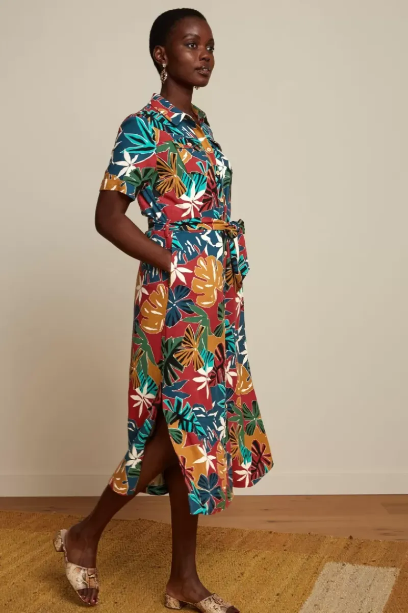 King Louie Jurken<Olive Pocket Dress Moca Rio Red