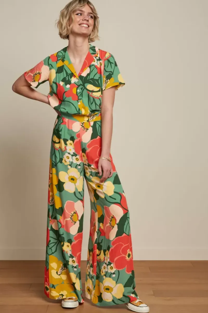 King Louie Broeken<Palazzo Pants La Monia Dusty Turquoise